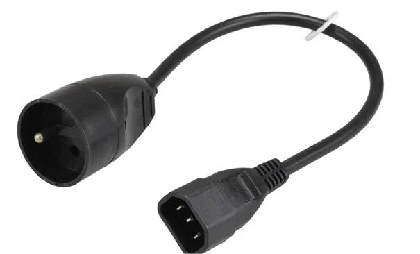 Adapter z wtykiem IEC C14 męskim przewód 3x1mm2 H05VV-F z gniazdem single GN-171